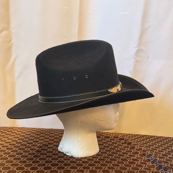 Stylish Black Western Cowboy Hat with Silver Accent main image 8